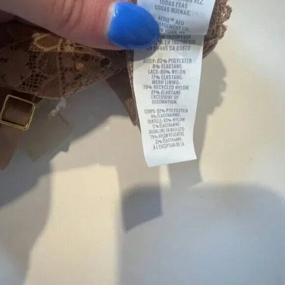 NWT Aerie Real Power Lace Wireless Racerback Padded Balconette Bra Size 36C NEW - Picture 5 of 10